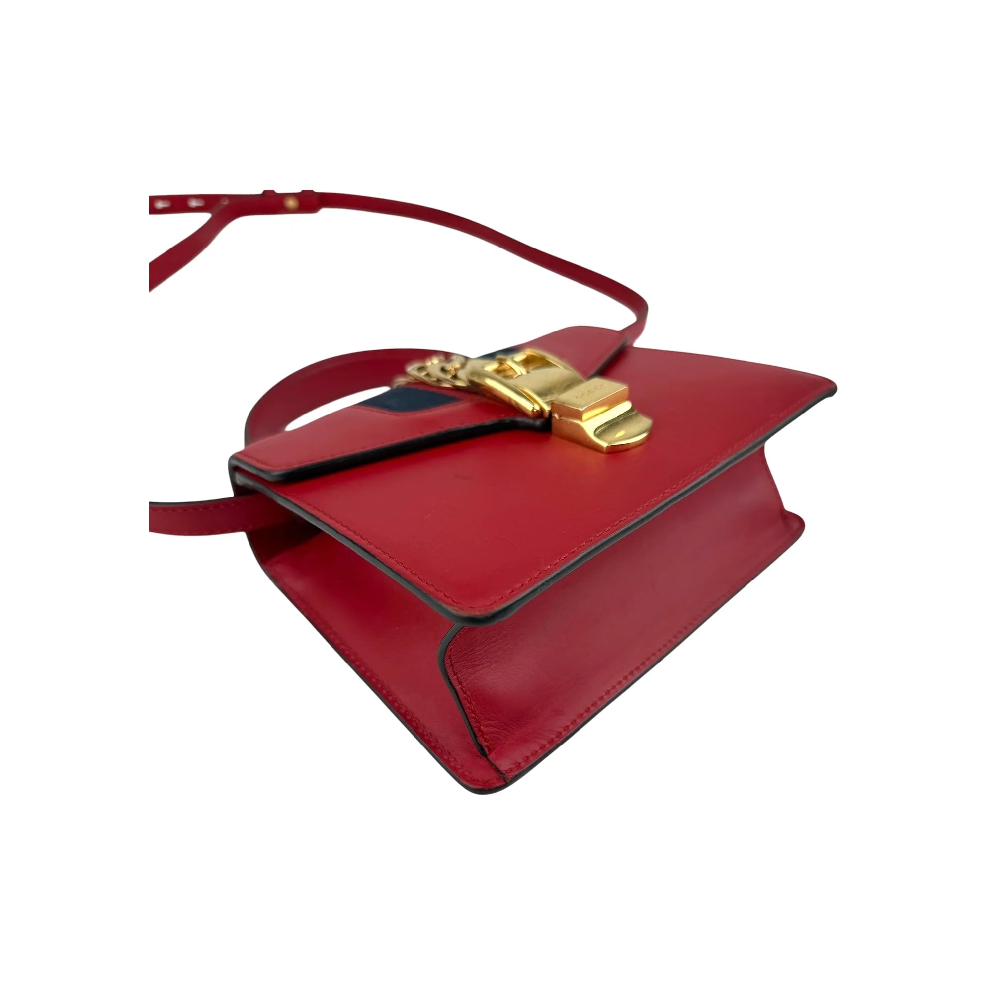 Gucci Red Calfskin Leather Small Sylvie Shoulder Bag