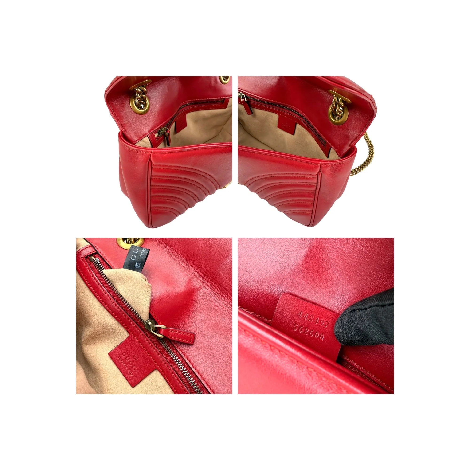 Gucci Red GG Marmont Matelasse Crossbody Bag