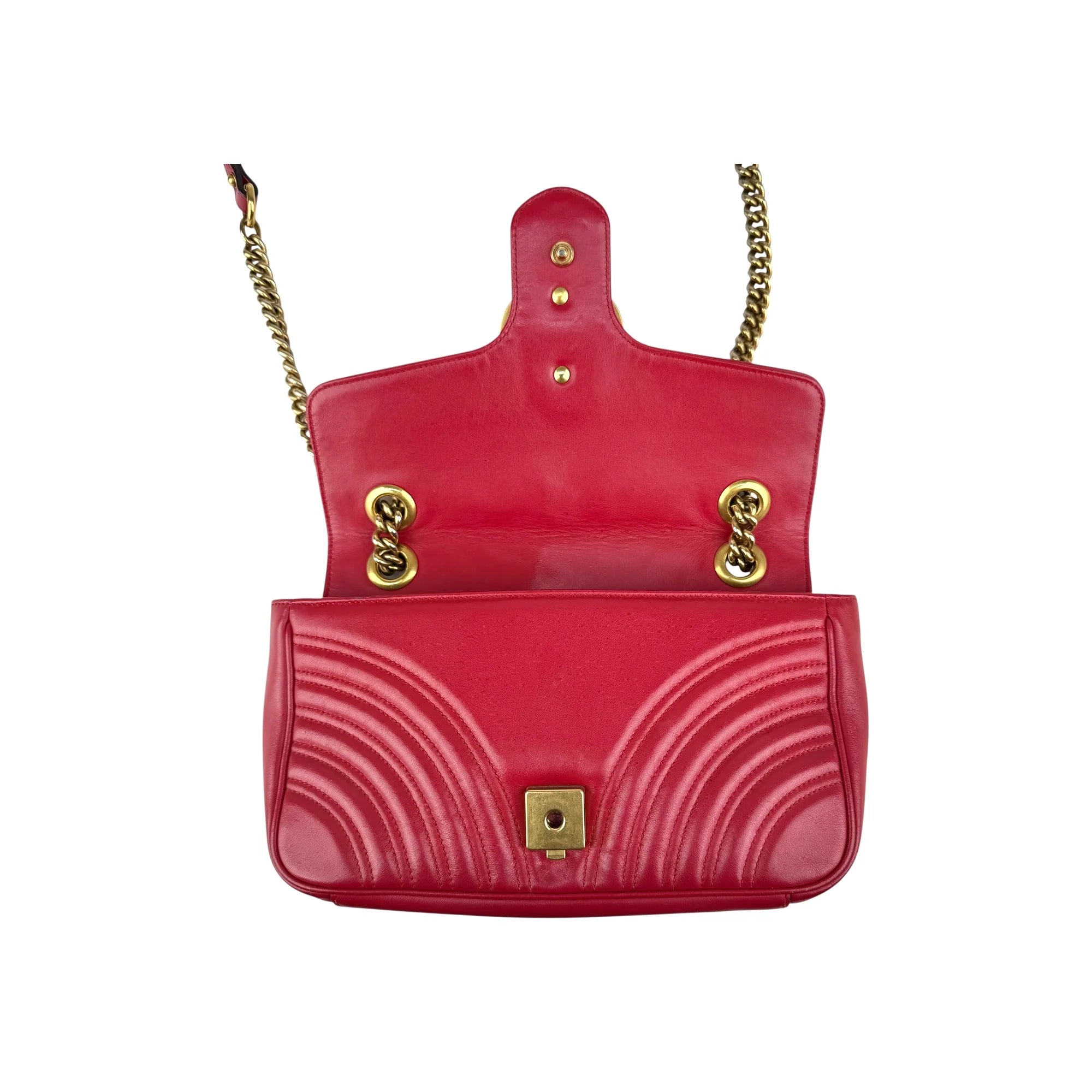 Gucci Red GG Marmont Matelasse Crossbody Bag