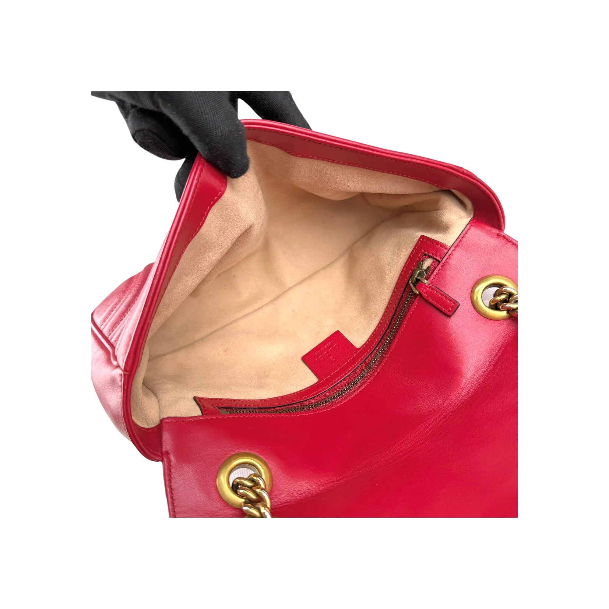 Gucci Red GG Marmont Matelasse Crossbody Bag