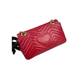 Gucci Red GG Marmont Matelasse Crossbody Bag