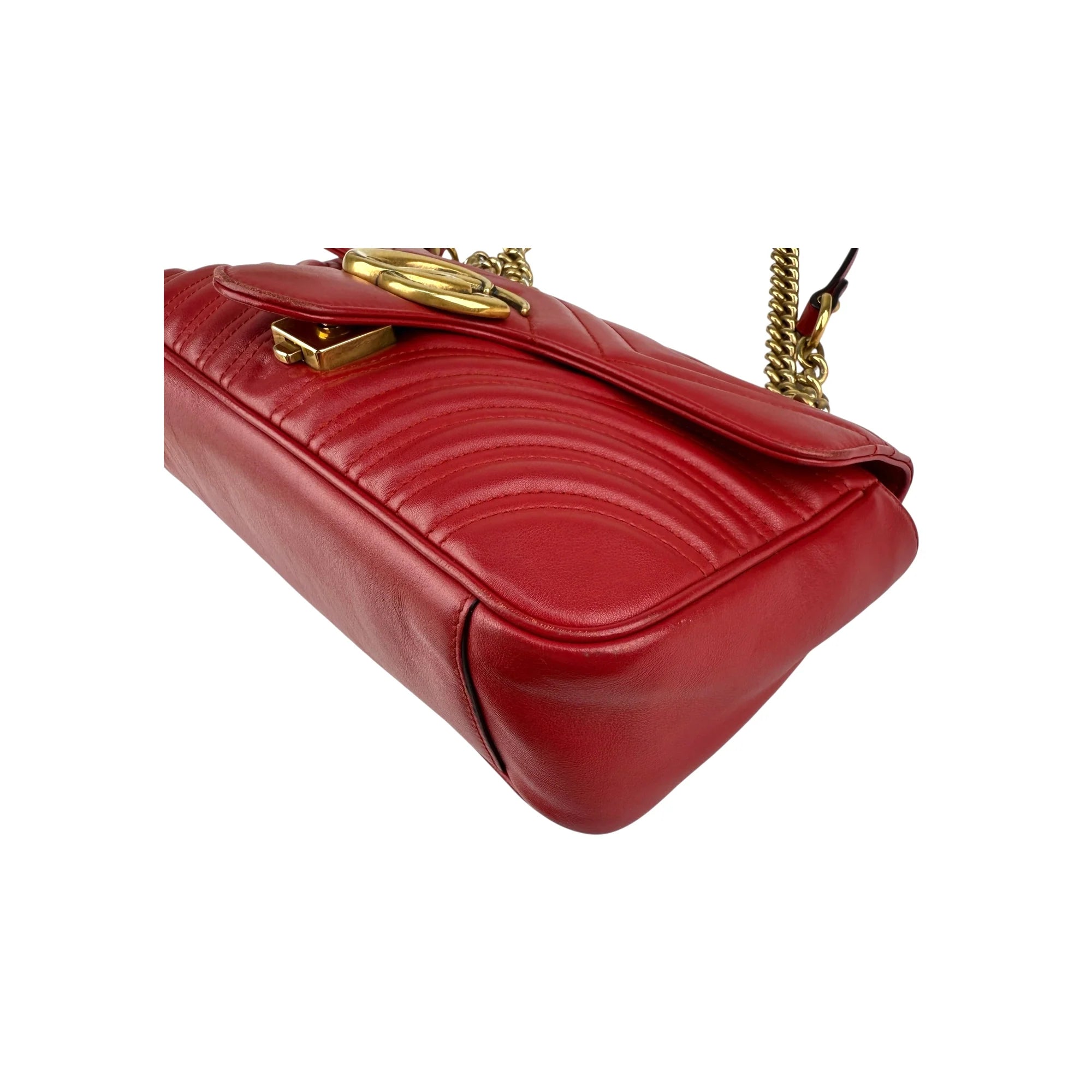 Gucci Red GG Marmont Matelasse Crossbody Bag
