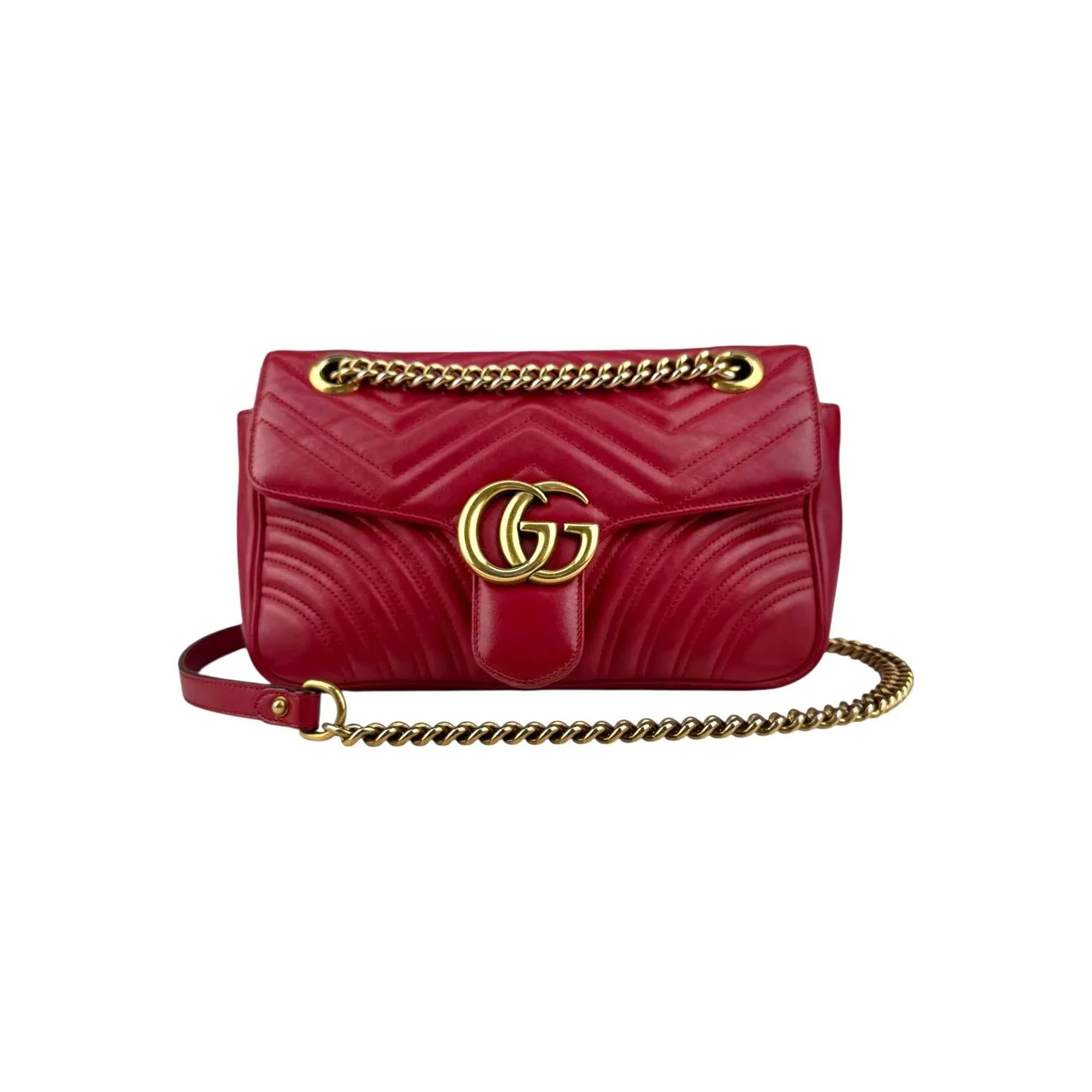 Gucci Red GG Marmont Matelasse Crossbody Bag