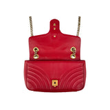 Gucci Red GG Marmont Matelasse Shoulder Bag Leather