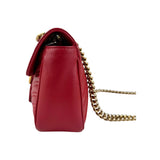 Gucci Red GG Marmont Matelasse Shoulder Bag Leather