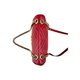 Gucci Red GG Marmont Matelasse Shoulder Bag Leather