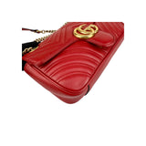 Gucci Red GG Marmont Matelasse Shoulder Bag Leather