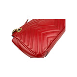Gucci Red GG Marmont Matelasse Shoulder Bag Leather