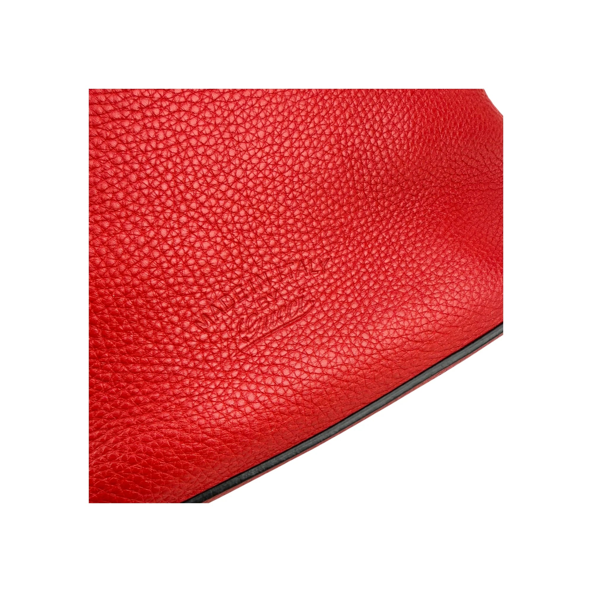 Gucci Red Leather Bucket Bag with Tassels