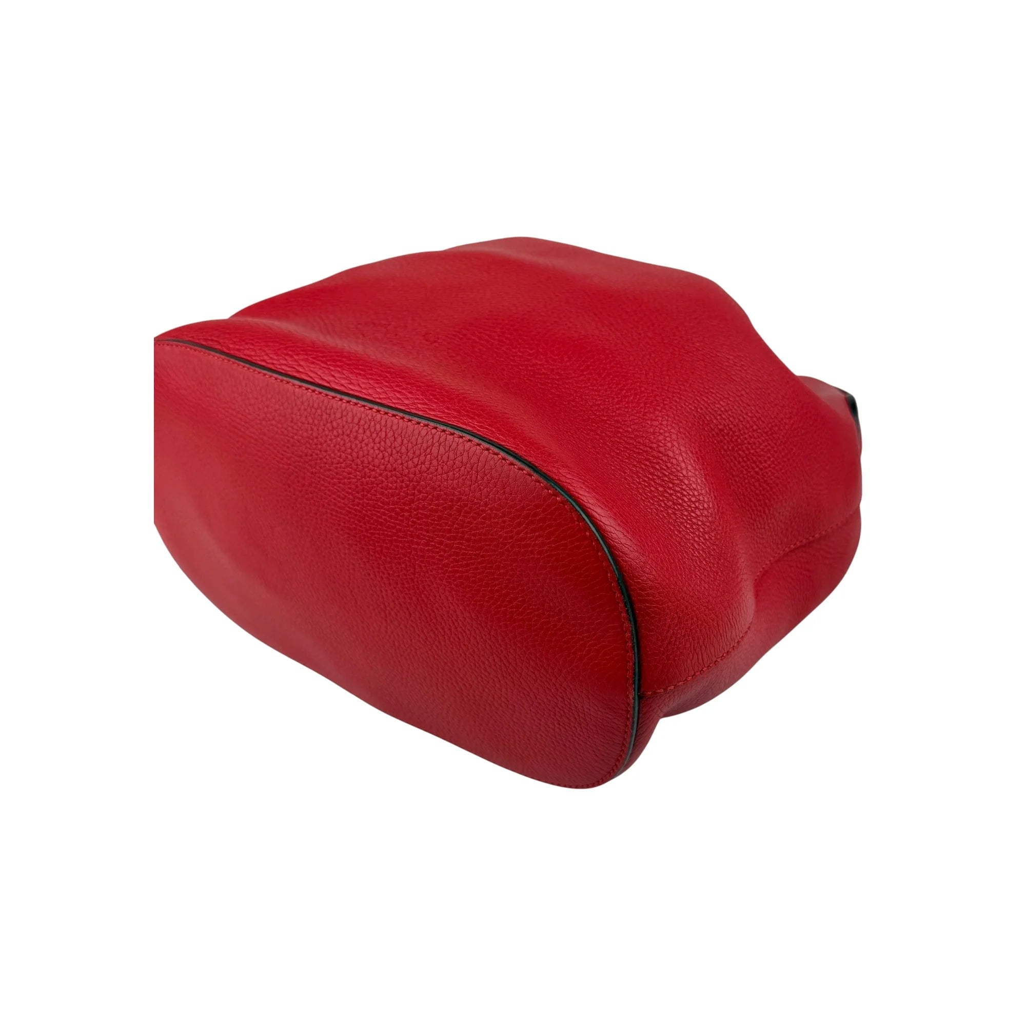Gucci Red Leather Bucket Bag with Tassels