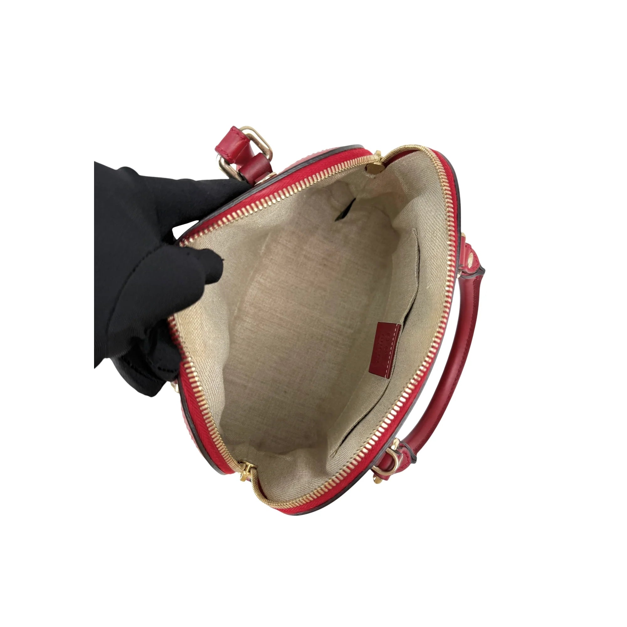 Gucci Red Micro Guccissima Leather Mini Dome Crossbody Bag