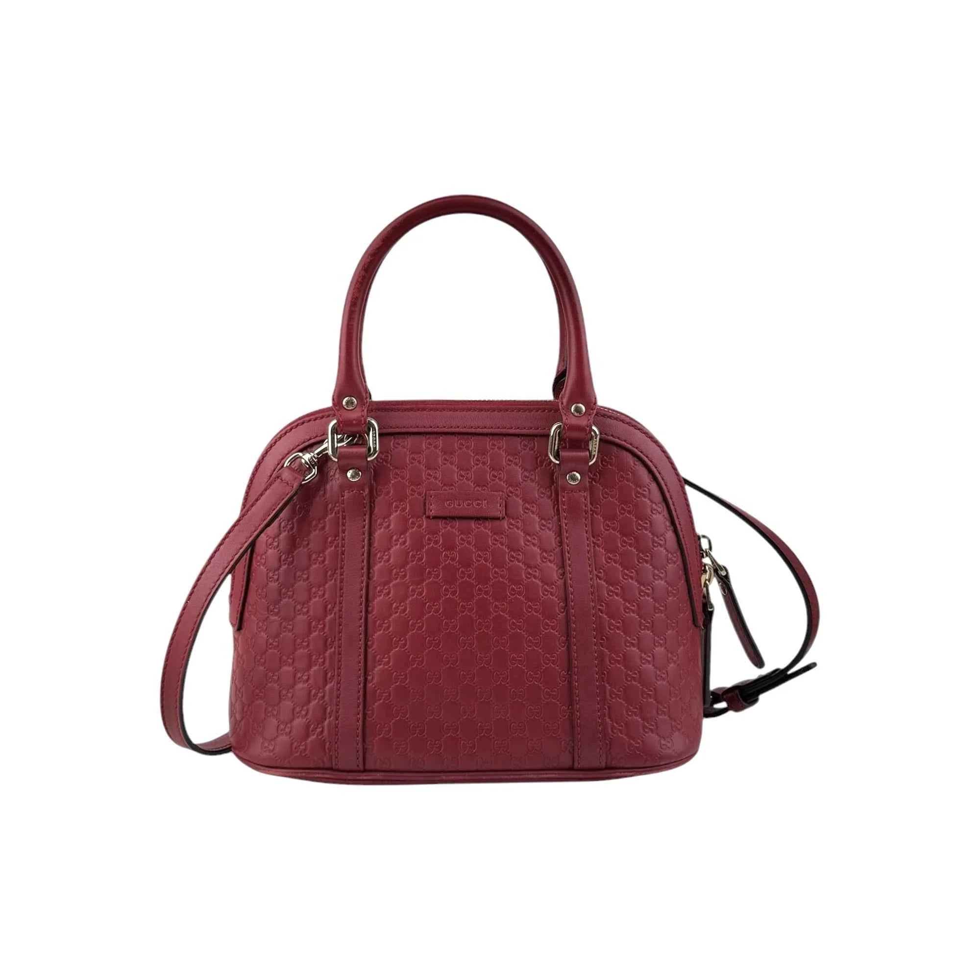 Gucci Red Micro Guccissima Leather Mini Dome Crossbody Bag