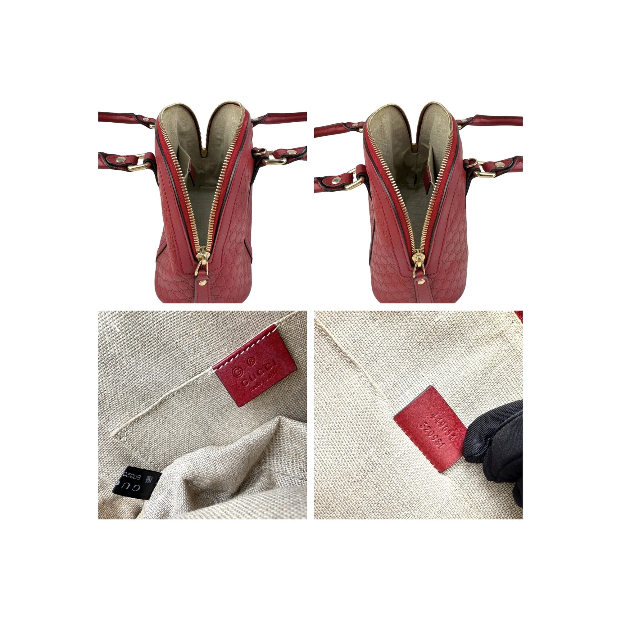 Gucci Red Micro Guccissima Leather Mini Dome Crossbody Bag