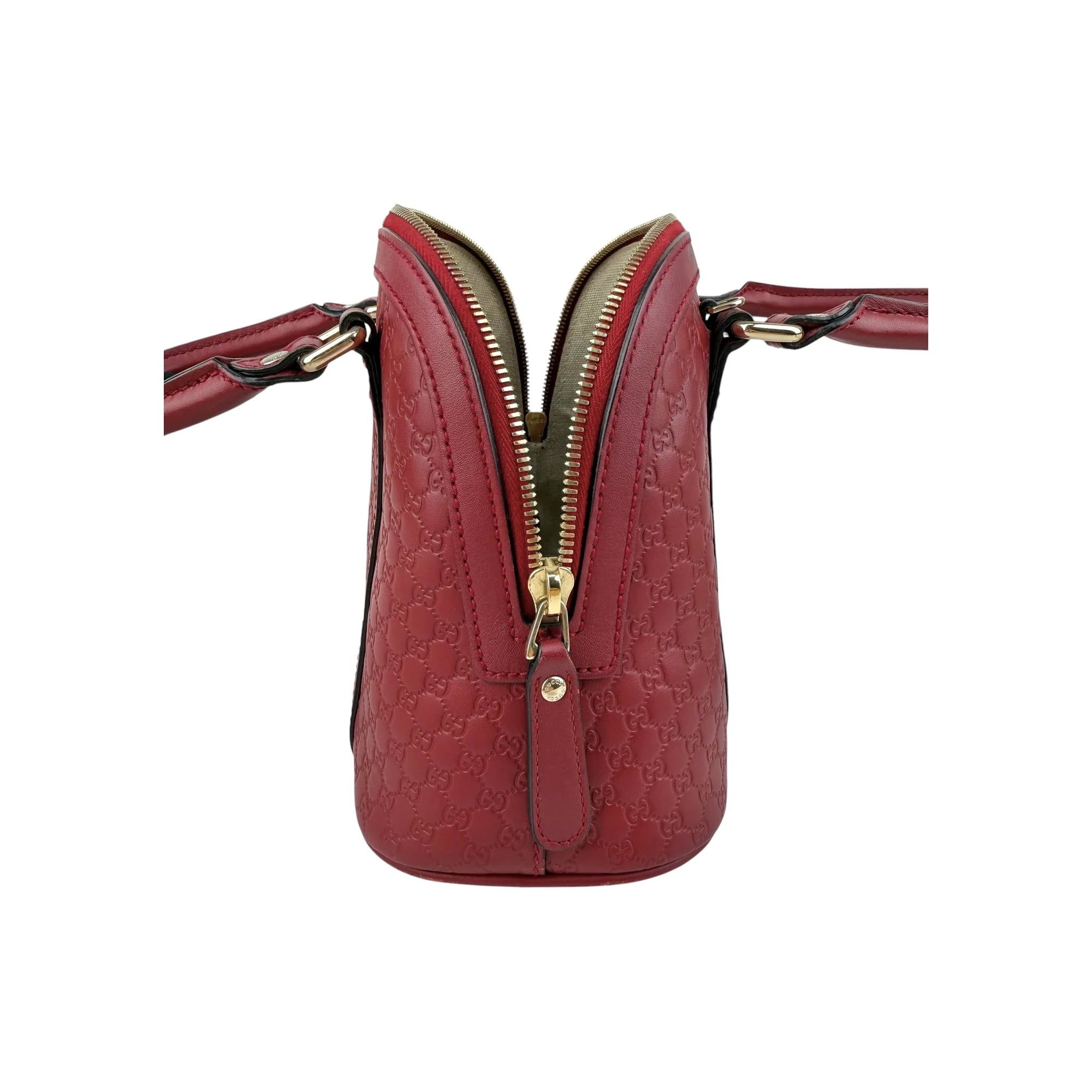 Gucci Red Micro Guccissima Leather Mini Dome Crossbody Bag