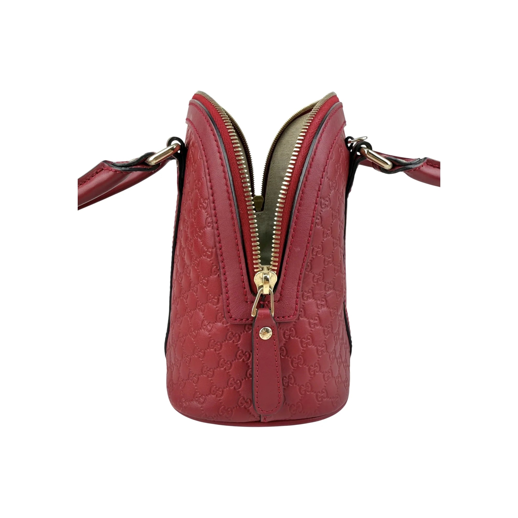 Gucci Red Micro Guccissima Leather Mini Dome Crossbody Bag
