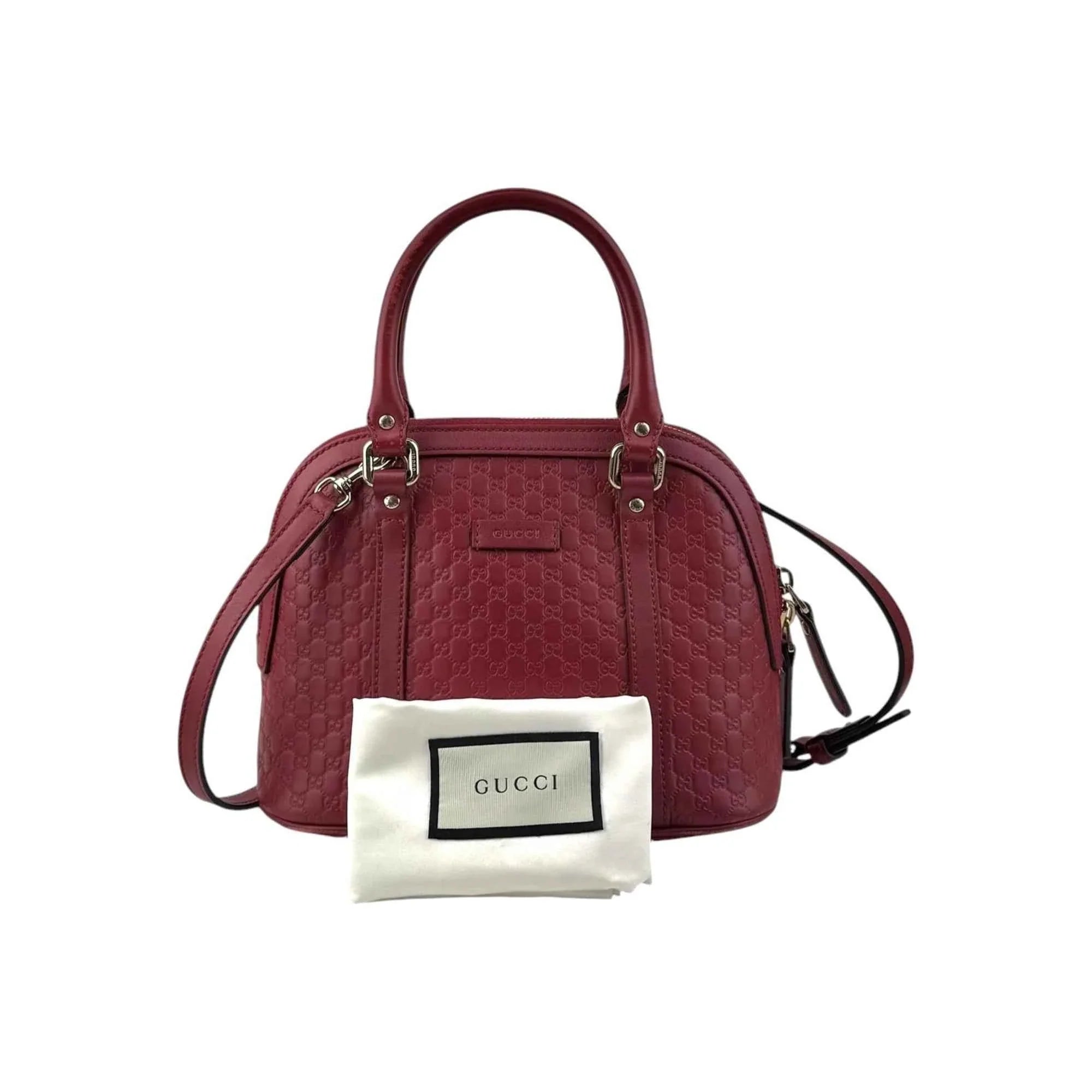Gucci Red Micro Guccissima Leather Mini Dome Crossbody Bag