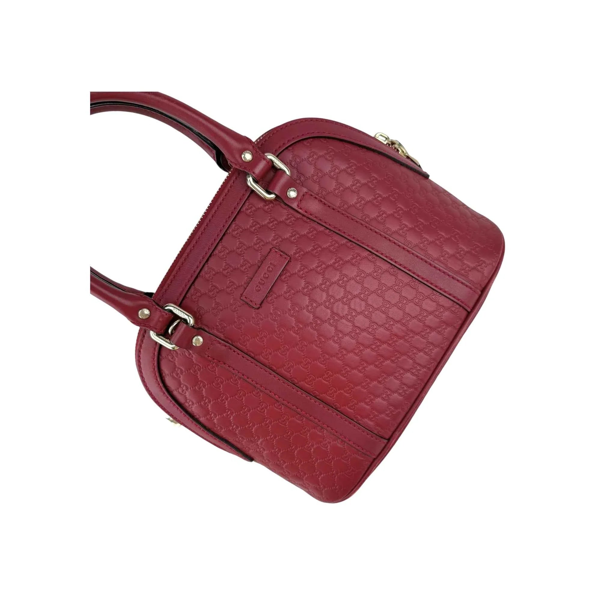Gucci Red Micro Guccissima Leather Mini Dome Crossbody Bag