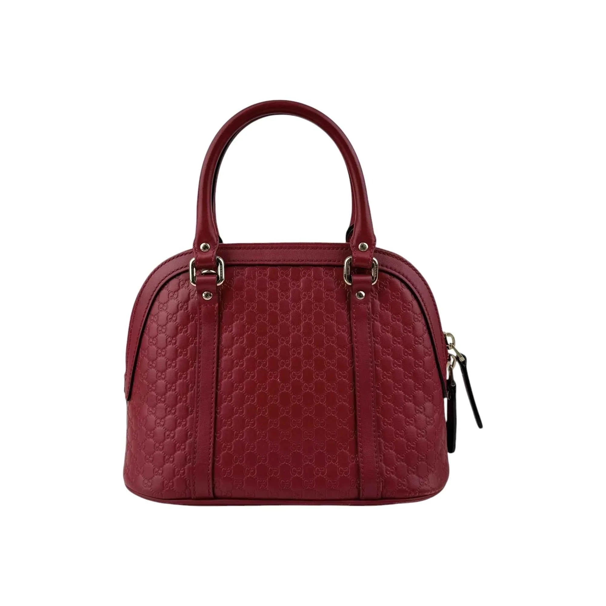 Gucci Red Micro Guccissima Leather Mini Dome Crossbody Bag
