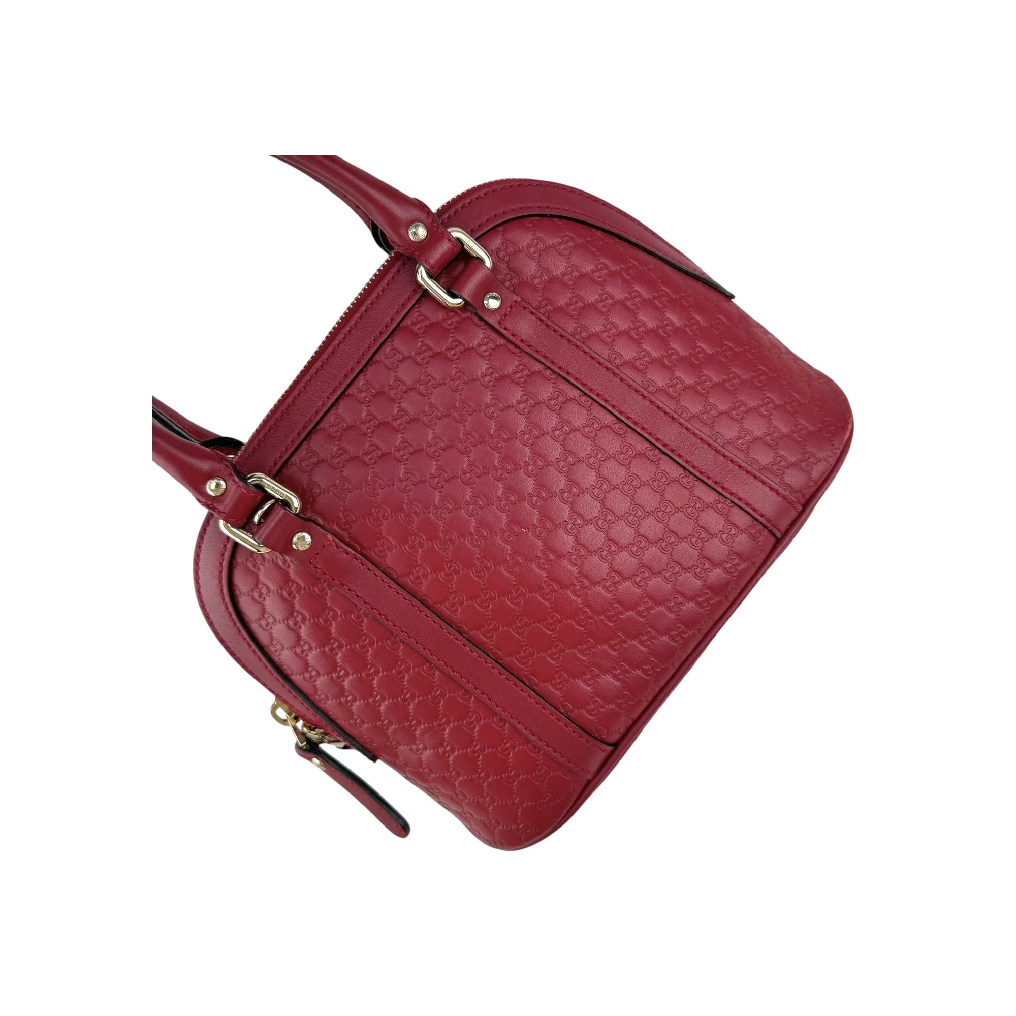 Gucci Red Micro Guccissima Leather Mini Dome Crossbody Bag