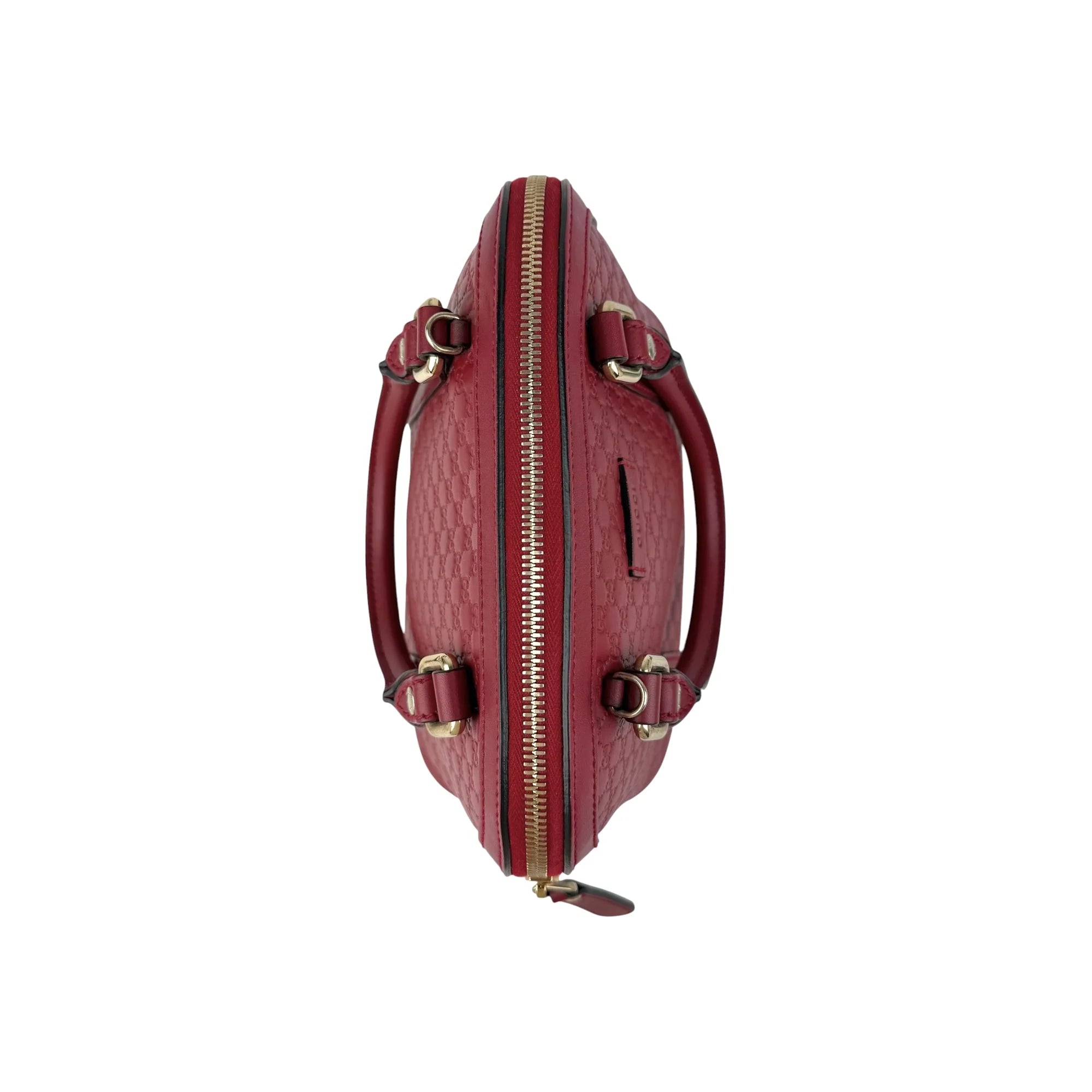 Gucci Red Micro Guccissima Leather Mini Dome Crossbody Bag