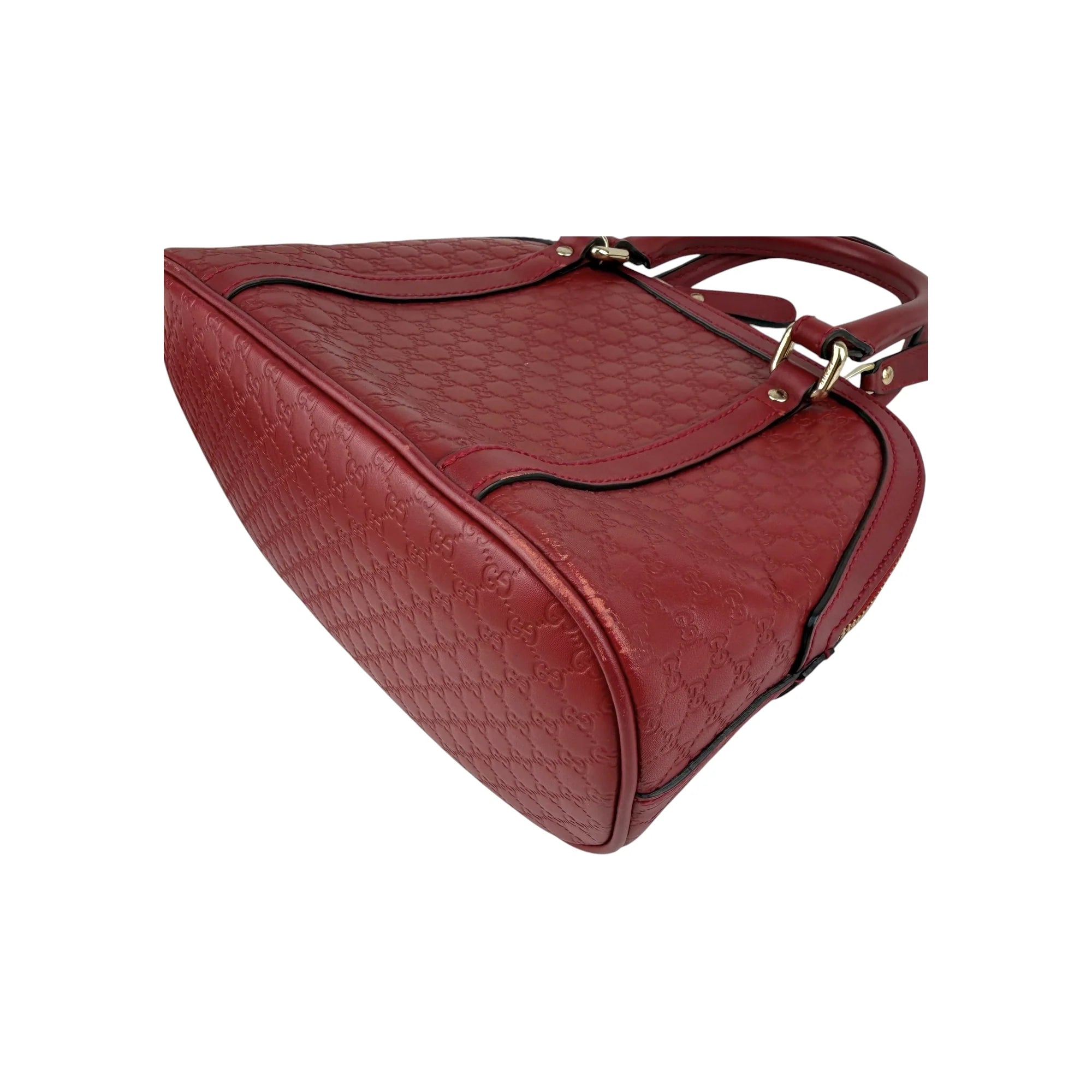 Gucci Red Micro Guccissima Leather Mini Dome Crossbody Bag
