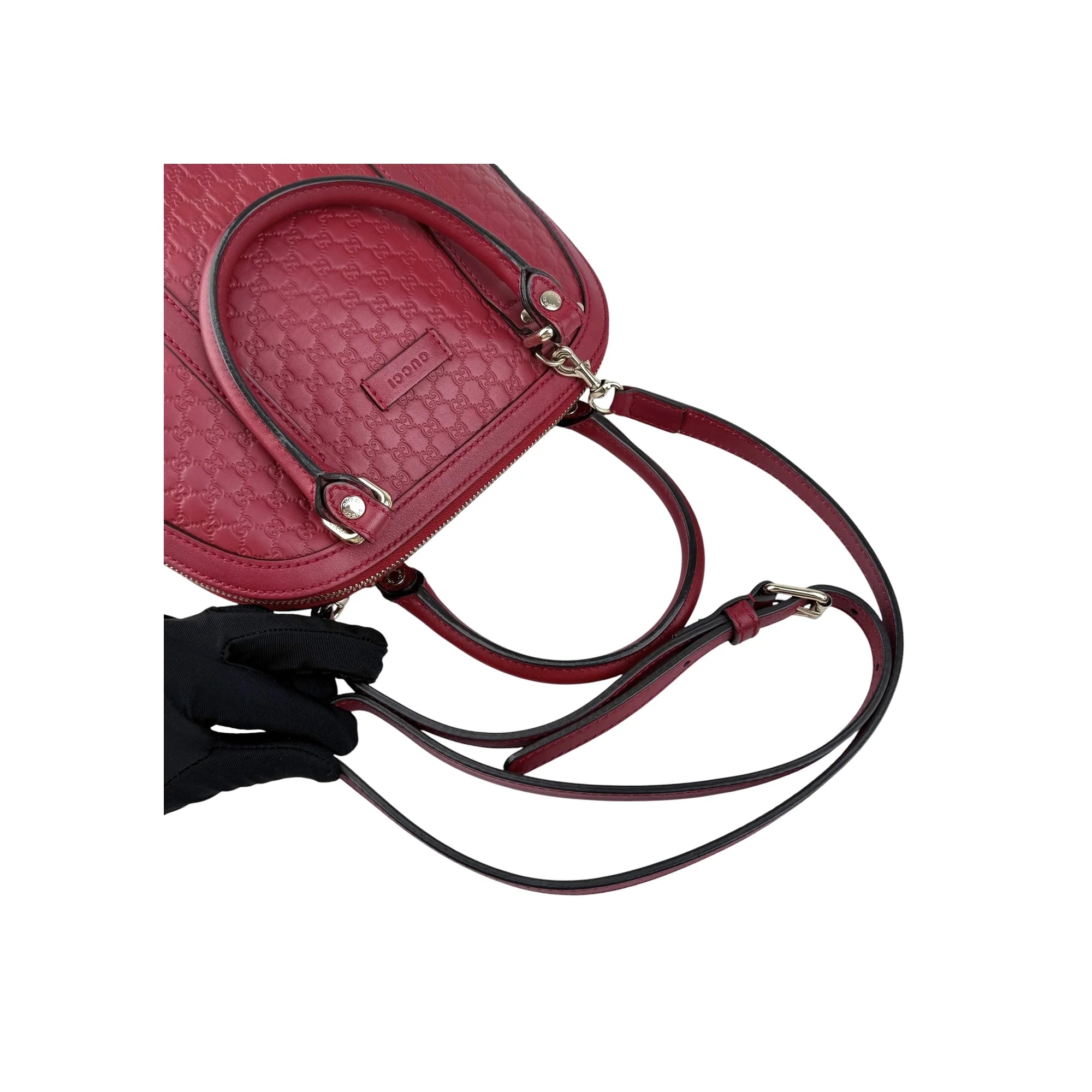 Gucci Red Micro Guccissima Leather Mini Dome Crossbody Bag