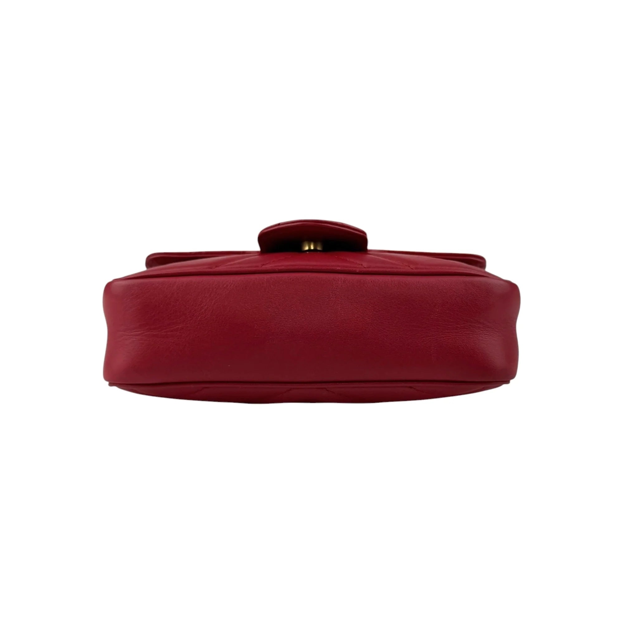 Gucci Red Quilted Leather GG Marmont Matelasse Mini Bag
