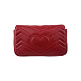 Gucci Red Quilted Leather GG Marmont Matelasse Mini Bag
