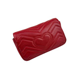 Gucci Red Quilted Leather GG Marmont Matelasse Mini Bag