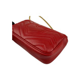 Gucci Red Quilted Leather GG Marmont Matelasse Mini Bag
