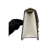 Gucci White Calfskin Leather Small Sylvie Shoulder Bag