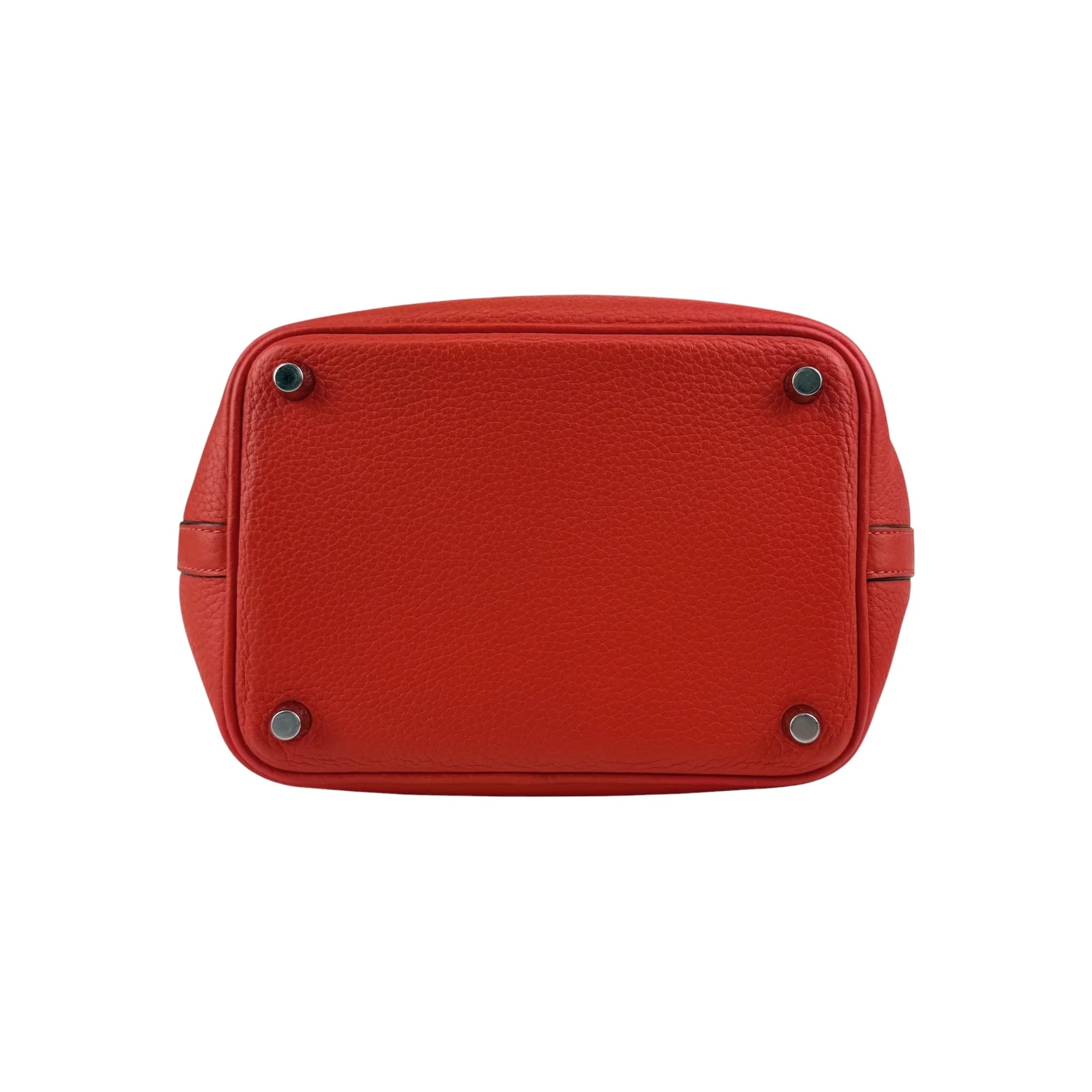 Hermes Preloved Picotin Lock 18 Red Leather Tote Women Handbags