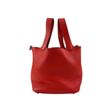Hermes Preloved Picotin Lock 18 Red Leather Tote Women Handbags