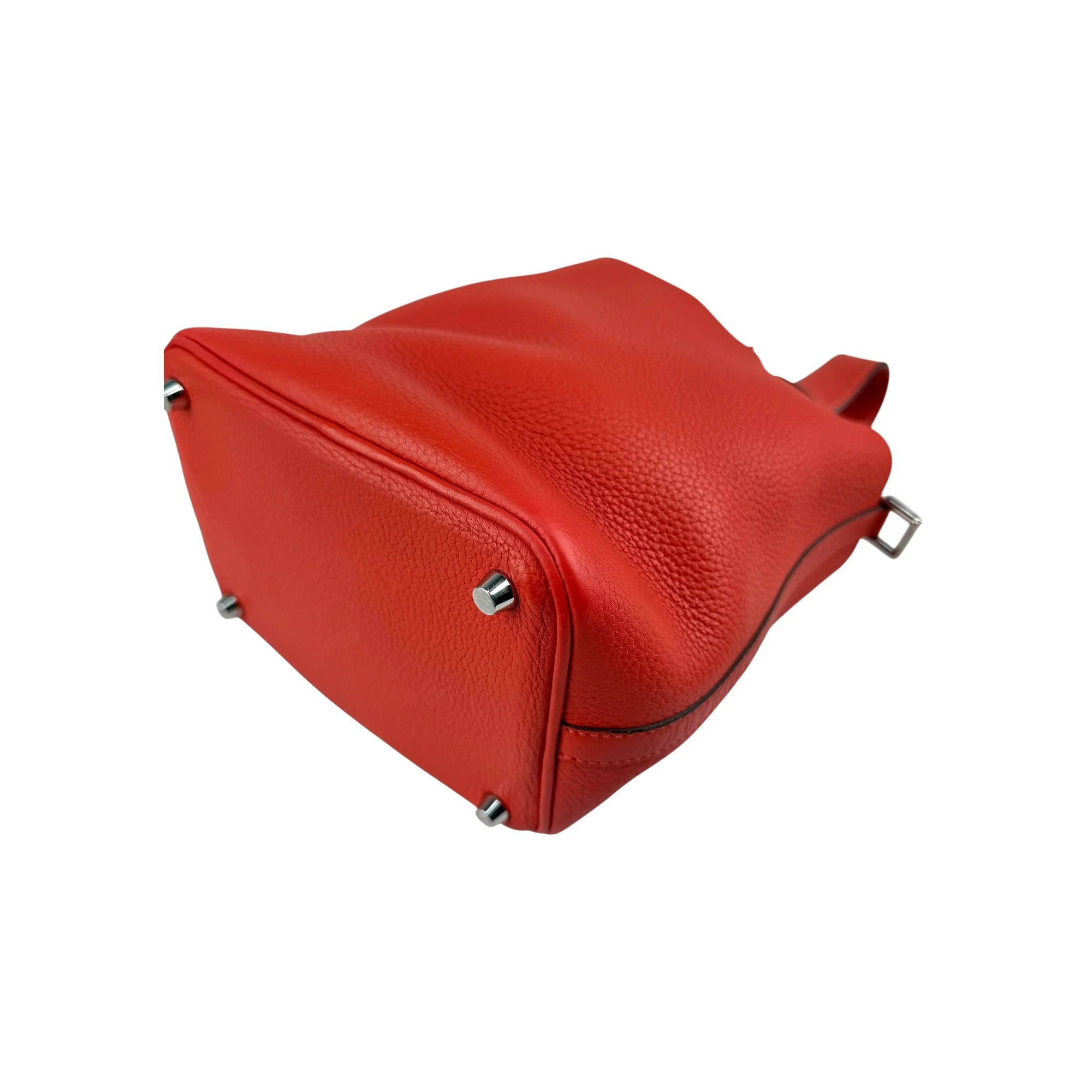 Hermes Preloved Picotin Lock 18 Red Leather Tote Women Handbags