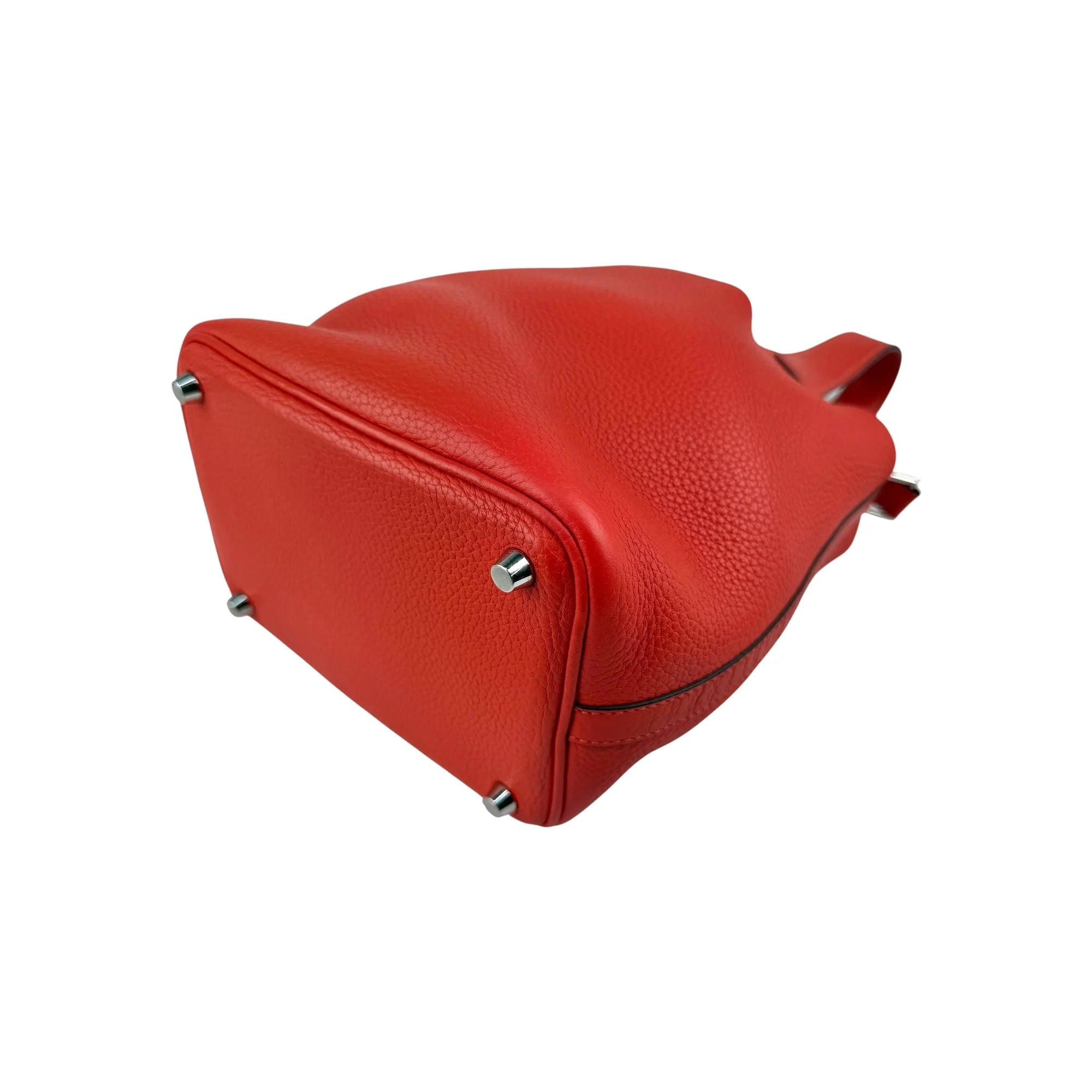 Hermes Preloved Picotin Lock 18 Red Leather Tote Women Handbags