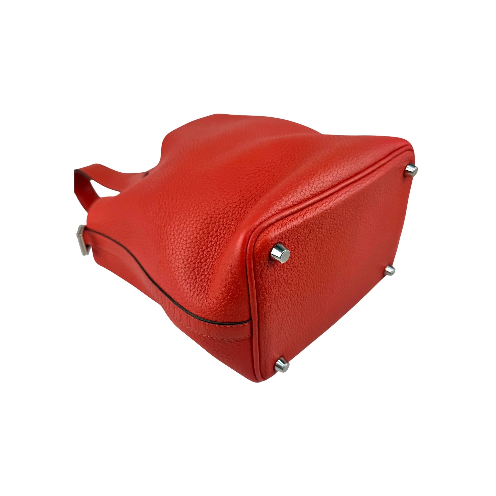 Hermes Preloved Picotin Lock 18 Red Leather Tote Women Handbags