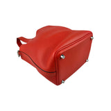 Hermes Preloved Picotin Lock 18 Red Leather Tote Women Handbags