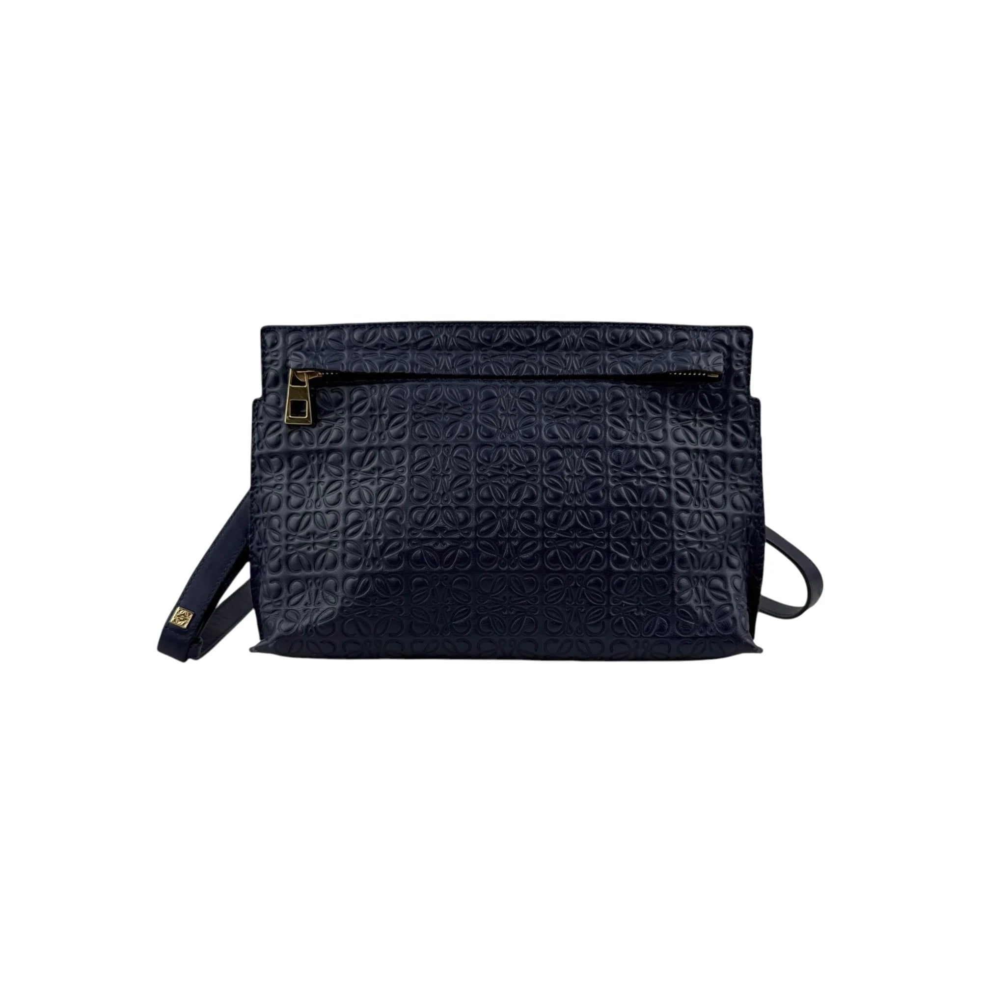 Loewe Navy Blue Leather Repeat Anagram T Pouch Crossbody Bag