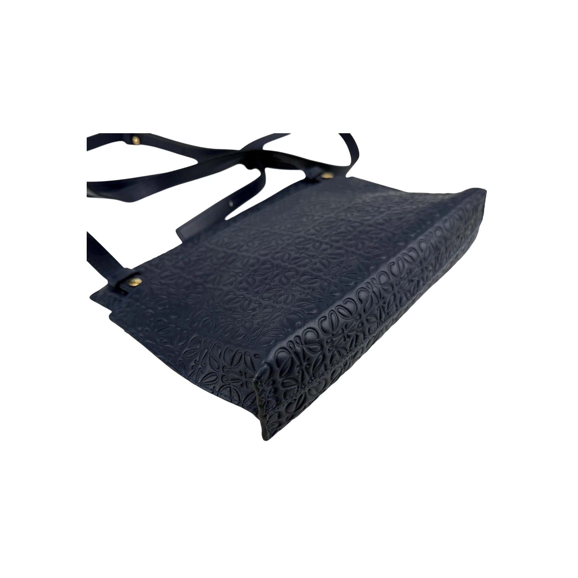 Loewe Navy Blue Leather Repeat Anagram T Pouch Crossbody Bag