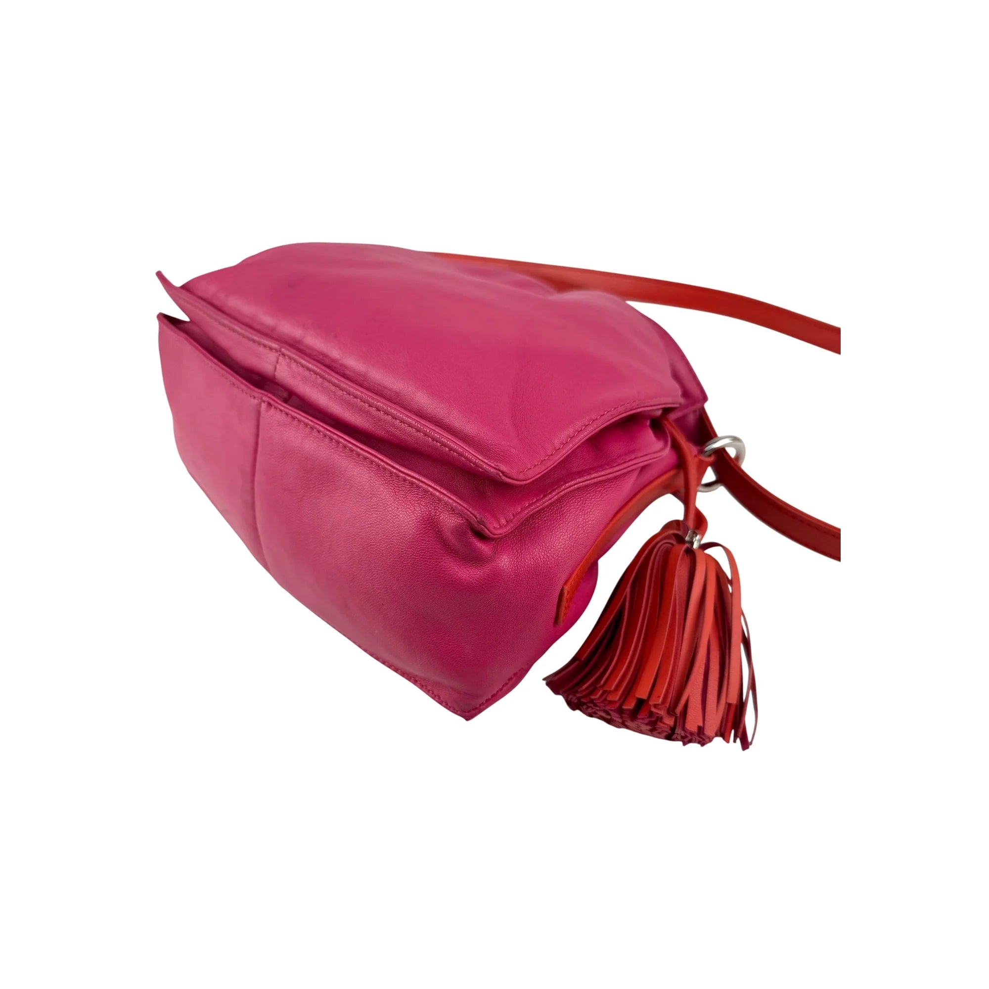 Loewe Pink/Coral Leather Flamenco Shoulder Bag
