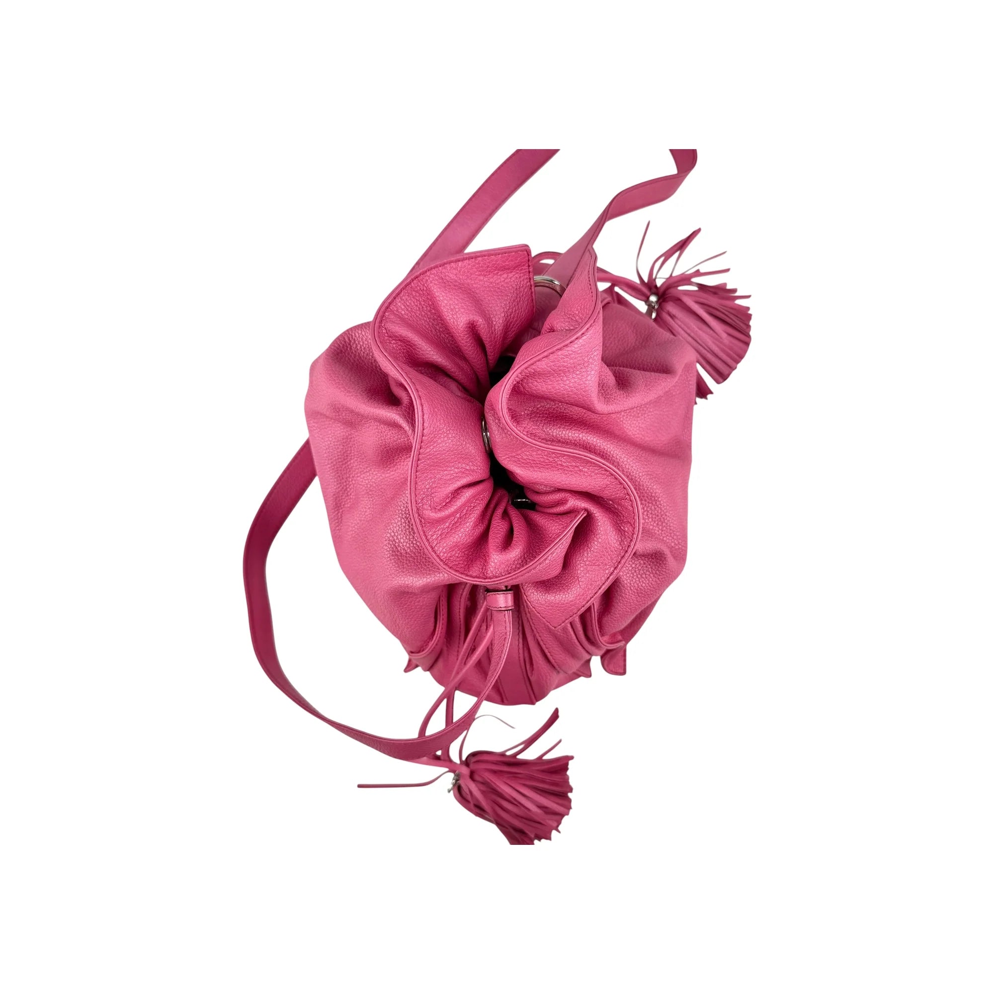 Loewe Pink Leather Flamenco Shoulder Bag