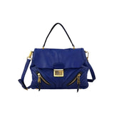 Miu Miu Blue Quilted Leather Biker Top Handle Bag