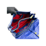 Miu Miu Blue Quilted Leather Biker Top Handle Bag