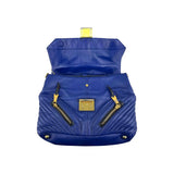 Miu Miu Blue Quilted Leather Biker Top Handle Bag
