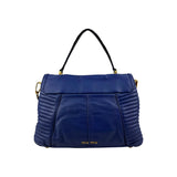 Miu Miu Blue Quilted Leather Biker Top Handle Bag