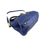 Miu Miu Blue Quilted Leather Biker Top Handle Bag