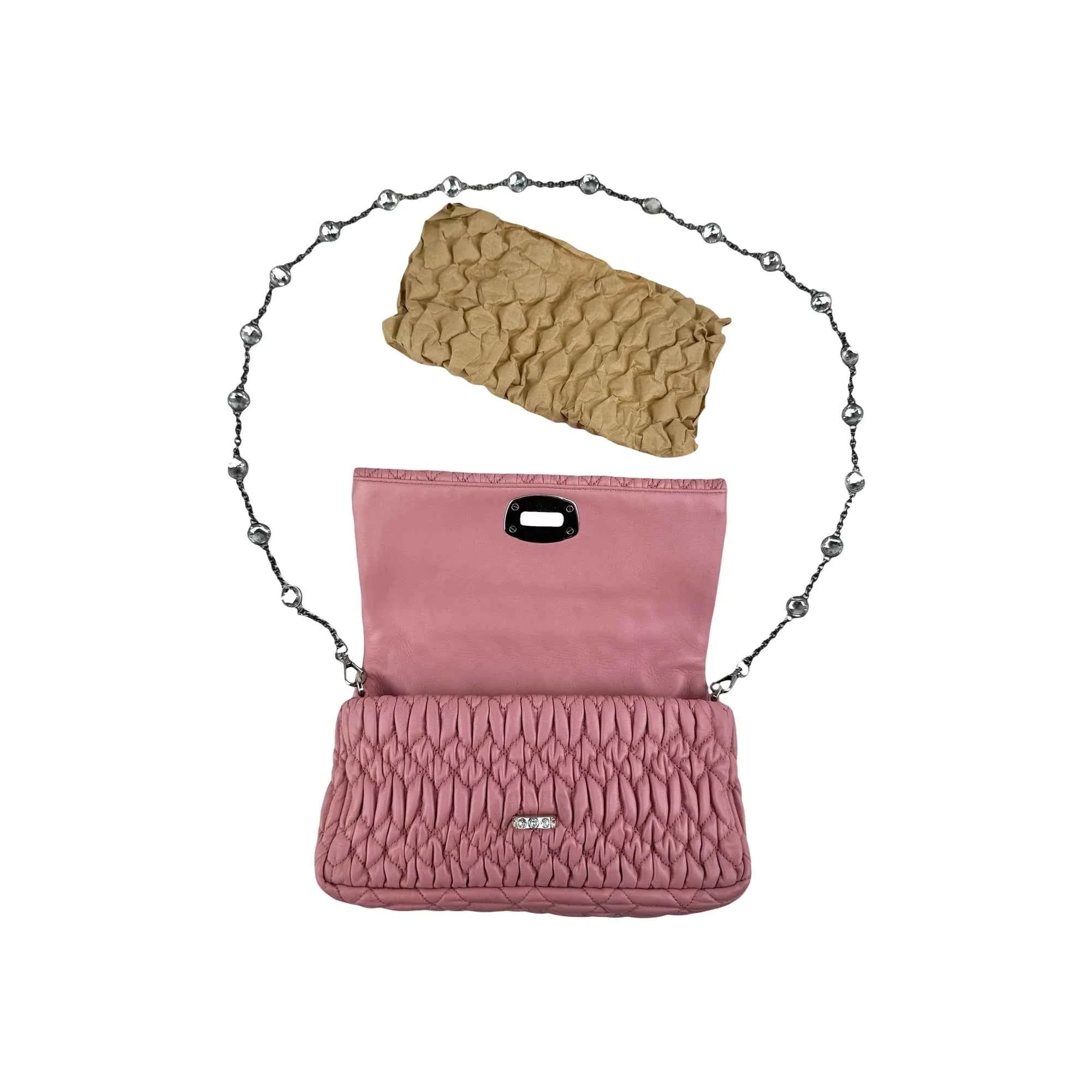 Miu Miu Iconic Crystal Cloque Nappa Shoulder bag