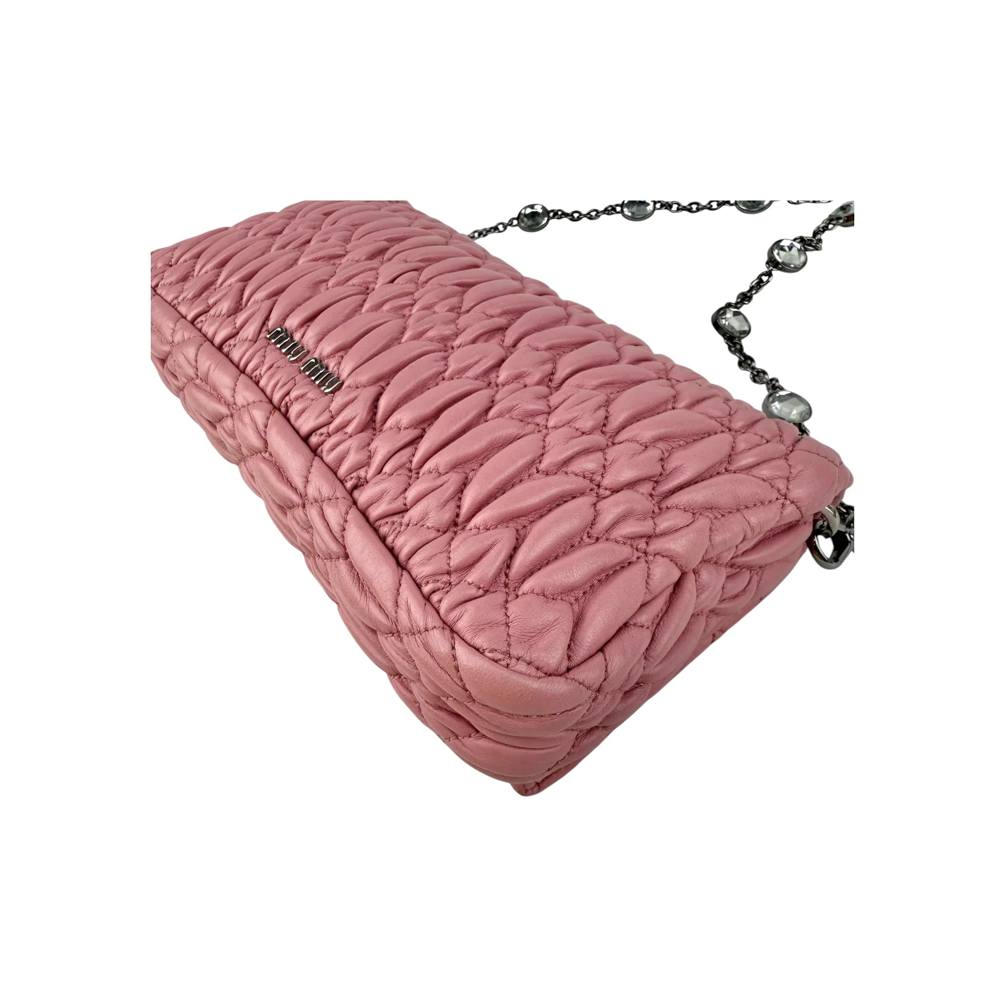 Miu Miu Iconic Crystal Cloque Nappa Shoulder bag