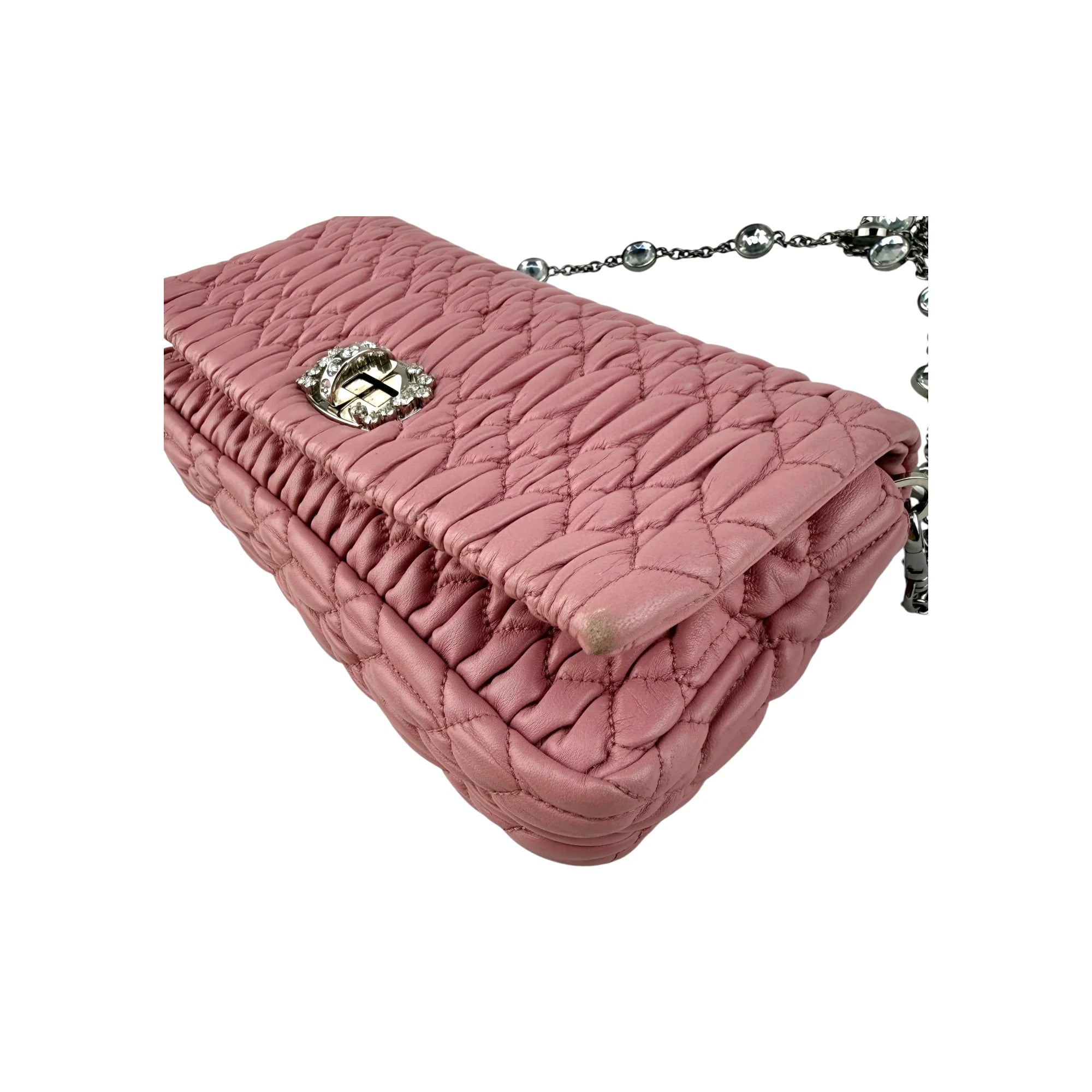 Miu Miu Iconic Crystal Cloque Nappa Shoulder bag