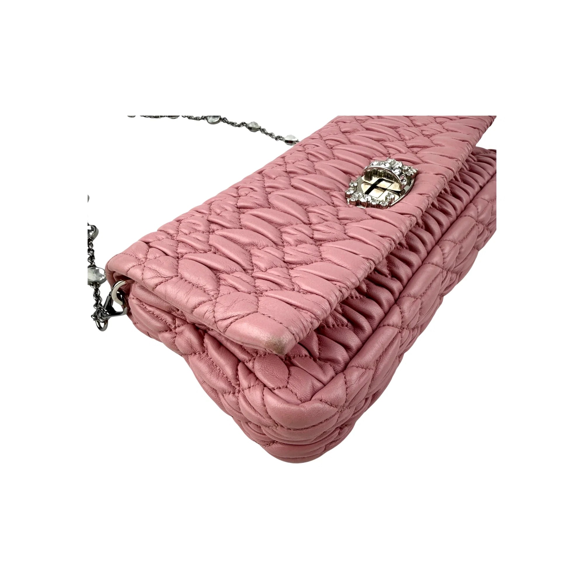 Miu Miu Iconic Crystal Cloque Nappa Shoulder bag